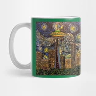 Dedication to Van Gogh (Seattle Starry Night) Mug